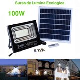 PROIECTOR 100W CU PANOU SOLAR SI TELECOMANDA